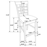 Gabriel 5-piece Square Counter Height Dining Set Cappuccino - 100438-S5 - Luna Furniture