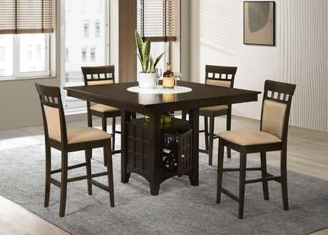 Gabriel 5-piece Square Counter Height Dining Set Cappuccino - 100438-S5A - Luna Furniture