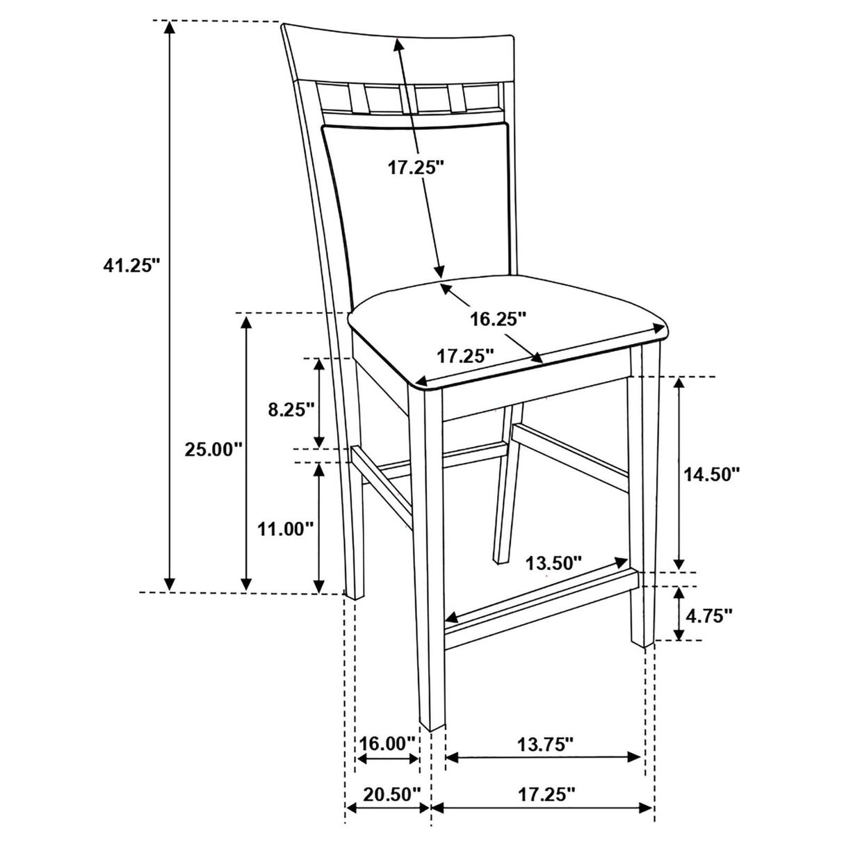 Gabriel 5-piece Square Counter Height Dining Set Cappuccino - 100438-S5A - Luna Furniture