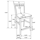 Gabriel 5-piece Square Counter Height Dining Set Cappuccino - 100438-S5A - Luna Furniture