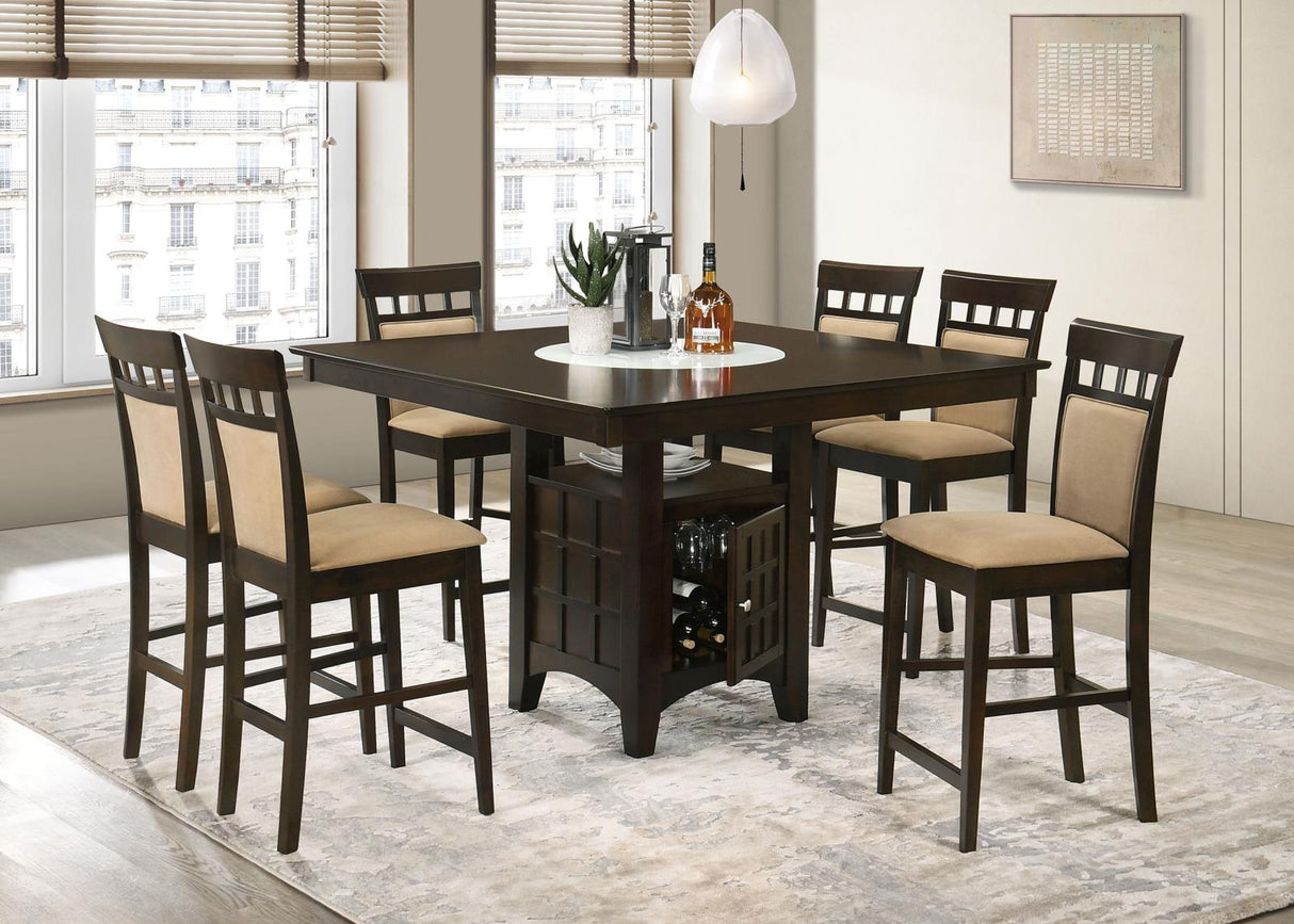 Gabriel 7-piece Square Counter Height Dining Set Cappuccino - 100438-S7A - Luna Furniture