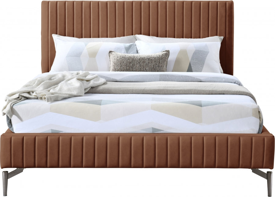 Gallo Faux Leather King Bed Cognac from Meridian - Luna Furniture