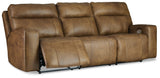 Game Plan Caramel Power Reclining Sofa from Ashley - Luna Furniture