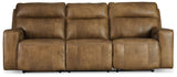 Game Plan Caramel Power Reclining Sofa from Ashley - Luna Furniture