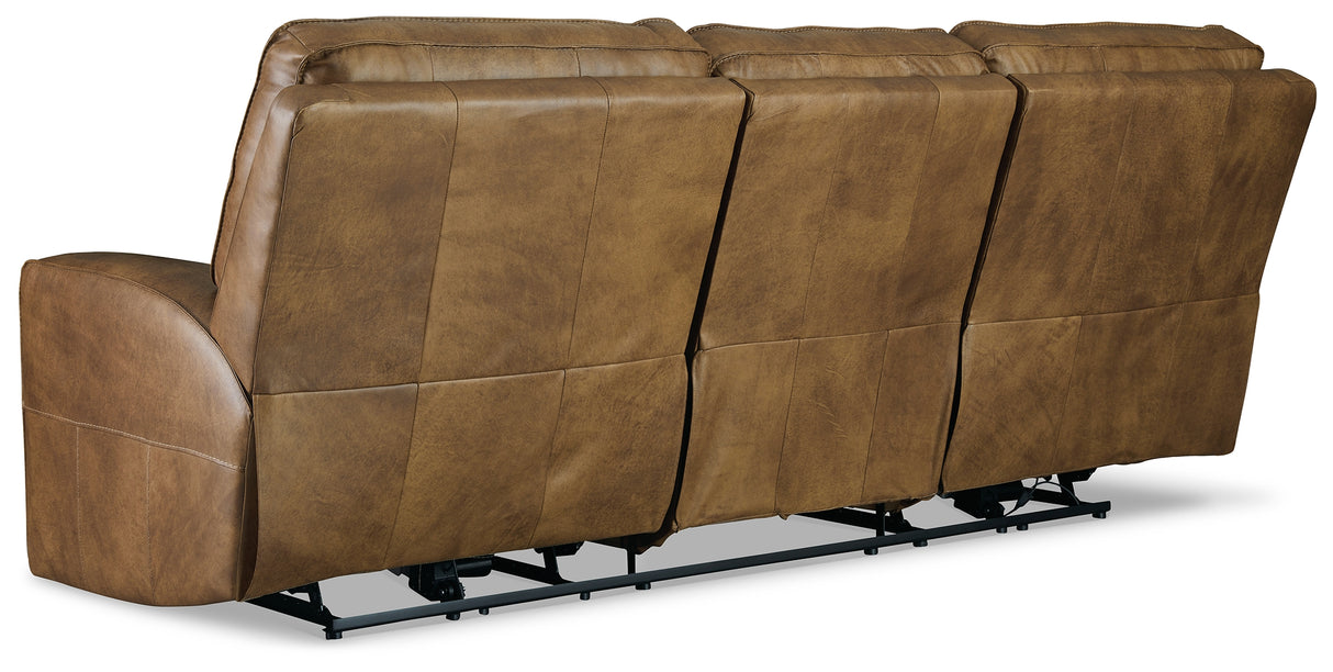 Game Plan Caramel Power Reclining Sofa from Ashley - Luna Furniture