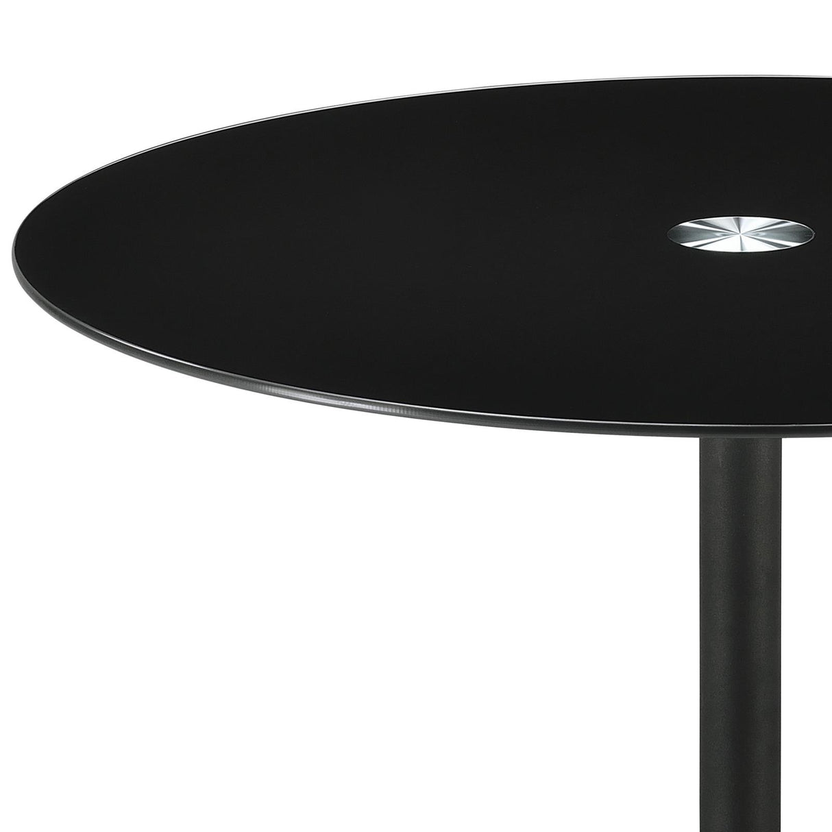 Ganso Round Metal Coffee Table with Tempered Glass Top Black from Coaster - Luna Furniture