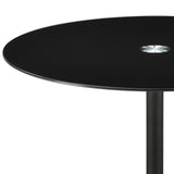 Ganso Round Metal End Table with Tempered Glass Top Black from Coaster - Luna Furniture