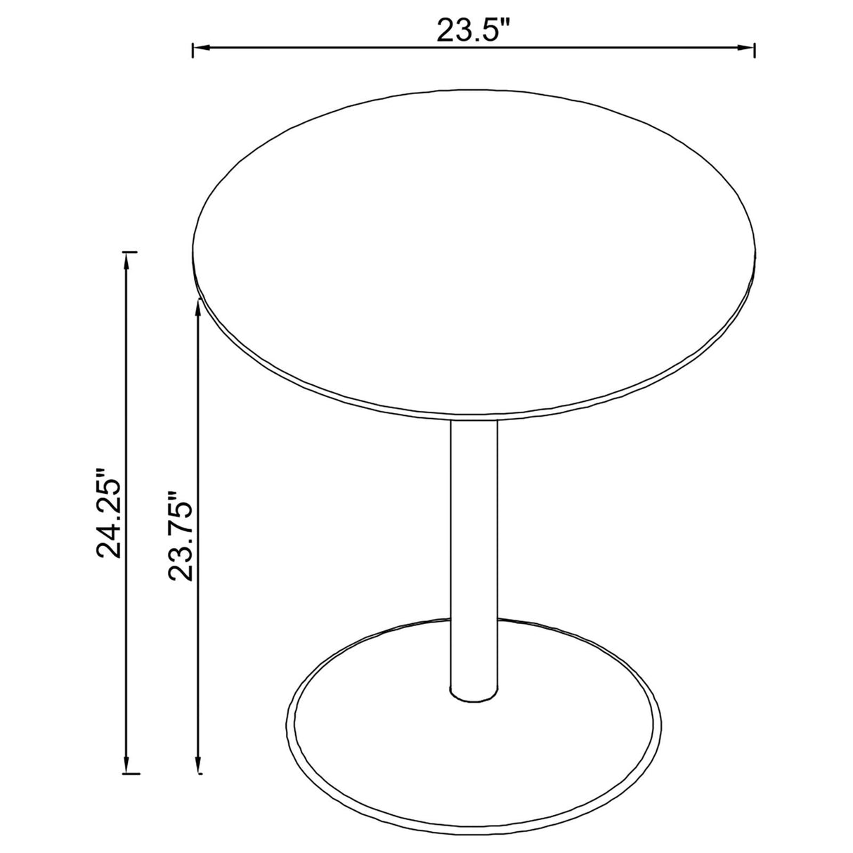 Ganso Round Metal End Table with Tempered Glass Top Black from Coaster - Luna Furniture