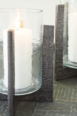 Garekton Clear/Pewter Finish Candle Holder, Set of 2 - A2000591 - Luna Furniture