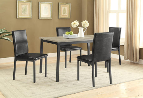 Garza 5-Piece Dining Room Set Weathered Gray/Black - 100611-S5 - Luna Furniture