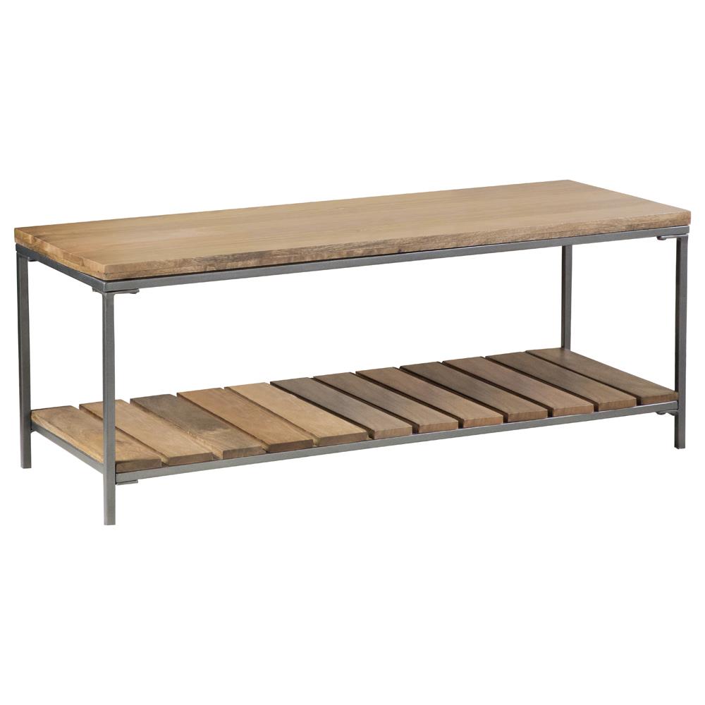 Gerbera Natural/Gunmetal Accent Bench with Slat Shelf from Coaster - Luna Furniture