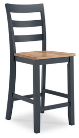 Gesthaven Natural/Blue Counter Height Barstool, Set of 2 - D399-124 - Luna Furniture