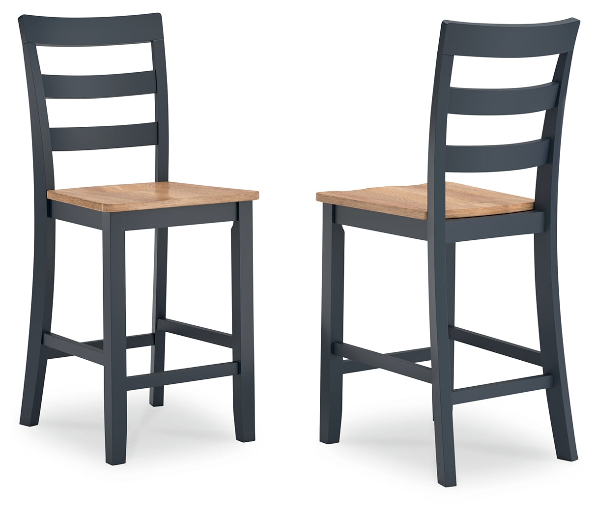 Gesthaven Natural/Blue Counter Height Barstool, Set of 2 - D399-124 - Luna Furniture