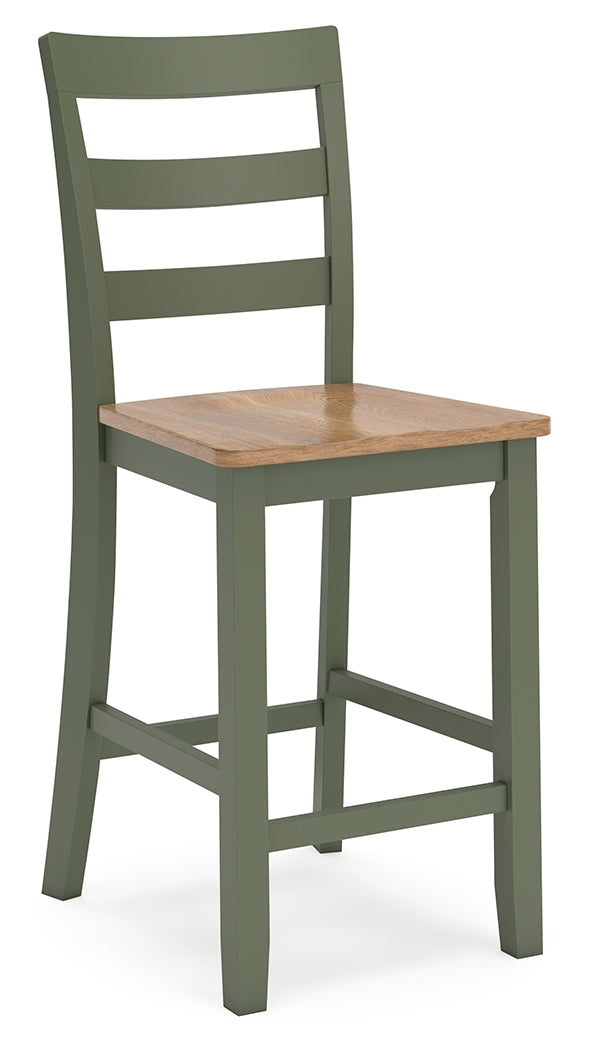 Gesthaven Natural/Green Counter Height Barstool, Set of 2 - D401-124 - Luna Furniture