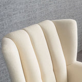 Gianna Mid-Century Modern Tufted French Boucle Armchair Cream - AFC00247 - Luna Furniture