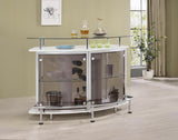 Gideon Crescent Shaped Glass Top Bar Unit with Drawer from Coaster - Luna Furniture