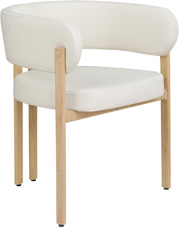 Gideon Faux Leather Dining Chair Cream, Set of 2 from Meridian - Luna Furniture