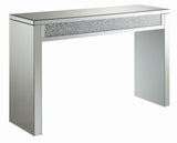 Gillian Rectangular Sofa Table Silver/Clear Mirror from Coaster - Luna Furniture