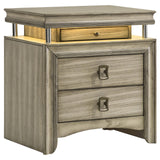 Giselle 3-drawer Nightstand Bedside Table with LED Rustic Beige from Coaster - Luna Furniture