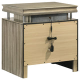 Giselle 3-drawer Nightstand Bedside Table with LED Rustic Beige from Coaster - Luna Furniture