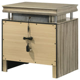 Giselle 3-drawer Nightstand Bedside Table with LED Rustic Beige from Coaster - Luna Furniture