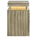 Giselle 3-drawer Nightstand Bedside Table with LED Rustic Beige from Coaster - Luna Furniture