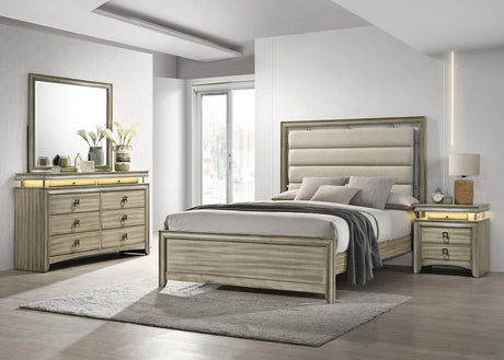 Giselle Rustic Beige 4-Piece California King Panel Bedroom Set from Coaster - Luna Furniture