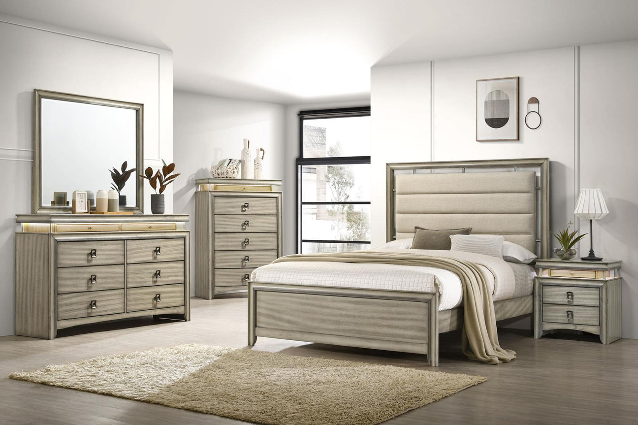 Giselle Rustic Beige 5-Piece California King Panel Bedroom Set from Coaster - Luna Furniture