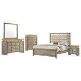 Giselle Rustic Beige 5-Piece California King Panel Bedroom Set from Coaster - Luna Furniture