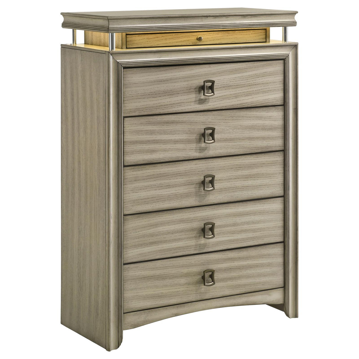 Giselle 6-drawer Bedroom Chest with LED Rustic Beige from Coaster - Luna Furniture