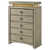 Giselle 6-drawer Bedroom Chest with LED Rustic Beige from Coaster - Luna Furniture