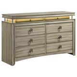 Giselle 8-drawer Bedroom Dresser with LED Rustic Beige from Coaster - Luna Furniture