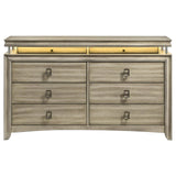 Giselle 8-drawer Bedroom Dresser with LED Rustic Beige from Coaster - Luna Furniture