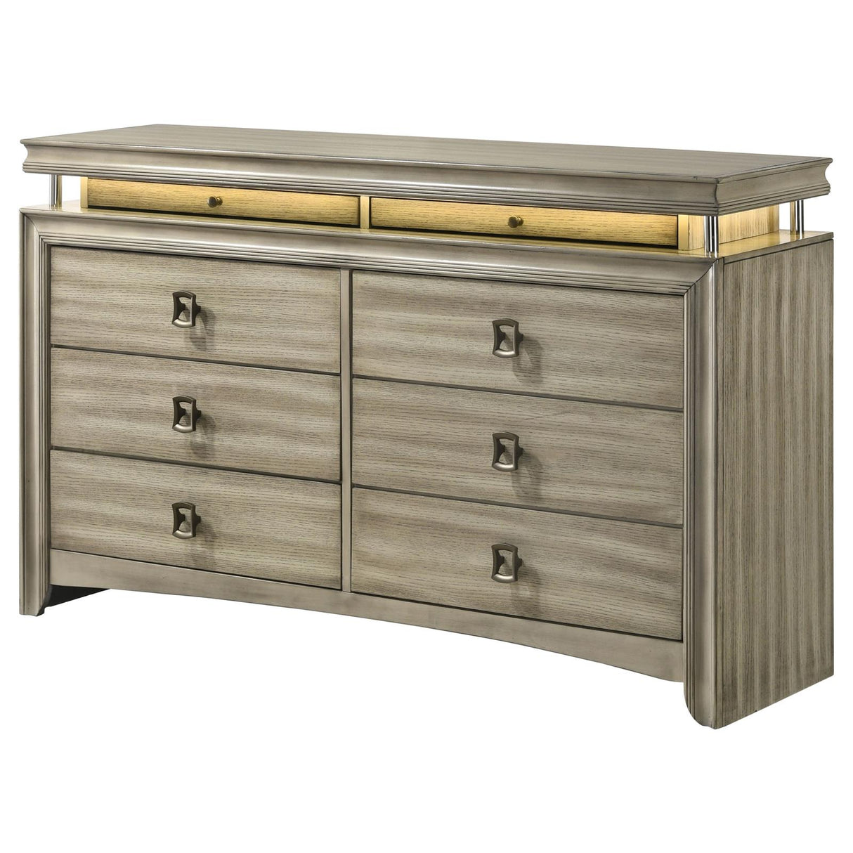 Giselle 8-drawer Bedroom Dresser with LED Rustic Beige from Coaster - Luna Furniture