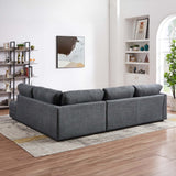 Glander  Mid-century Modern Cozy Sectional Sofa Grey / Right Sectional / Linen - AFC01908 - Luna Furniture