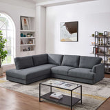 Glander  Mid-century Modern Cozy Sectional Sofa Grey / Right Sectional / Linen - AFC01908 - Luna Furniture