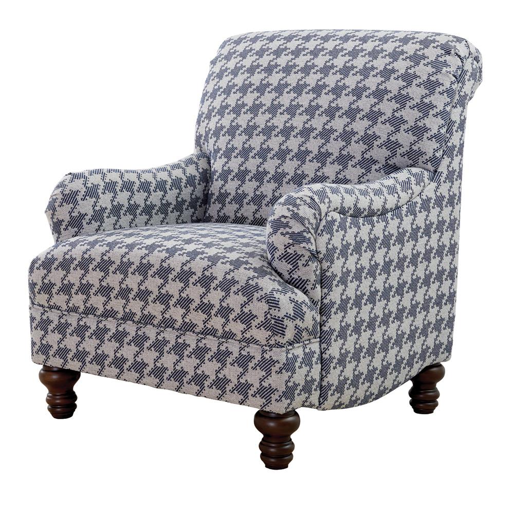 Glenn Recessed Arms Accent Chair Blue - 903093 - Luna Furniture