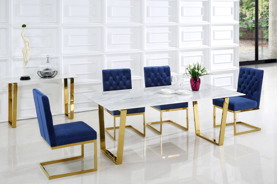 Cameron Gold Gold Dining Table from Meridian - Luna Furniture