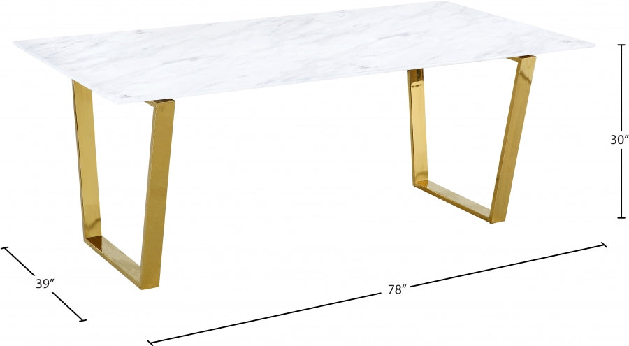 Cameron Gold Gold Dining Table from Meridian - Luna Furniture