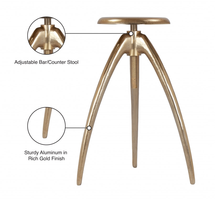 Clara Gold Bar | Counter Stool from Meridian - Luna Furniture