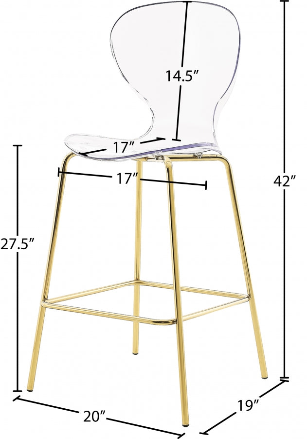 Clarion Gold Counter Stool, Set of 2 from Meridian - Luna Furniture