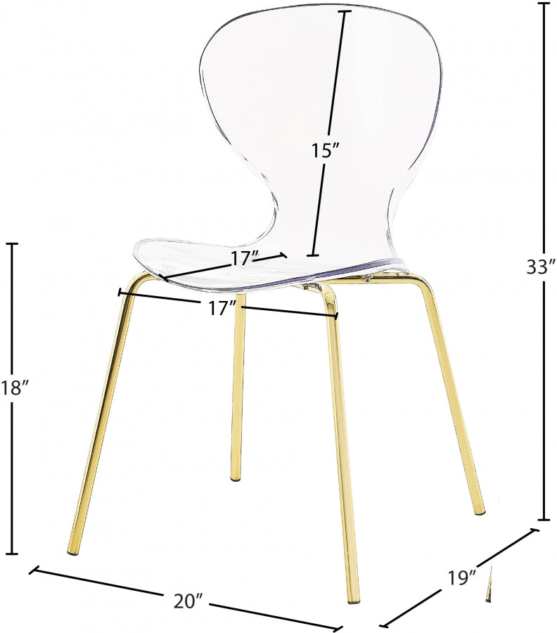 Clarion Gold Dining Chair, Set of 2 from Meridian - Luna Furniture