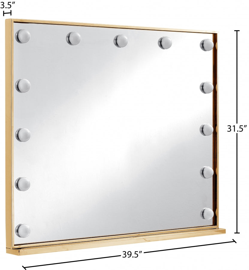 Hollywood Gold Mirror from Meridian - Luna Furniture