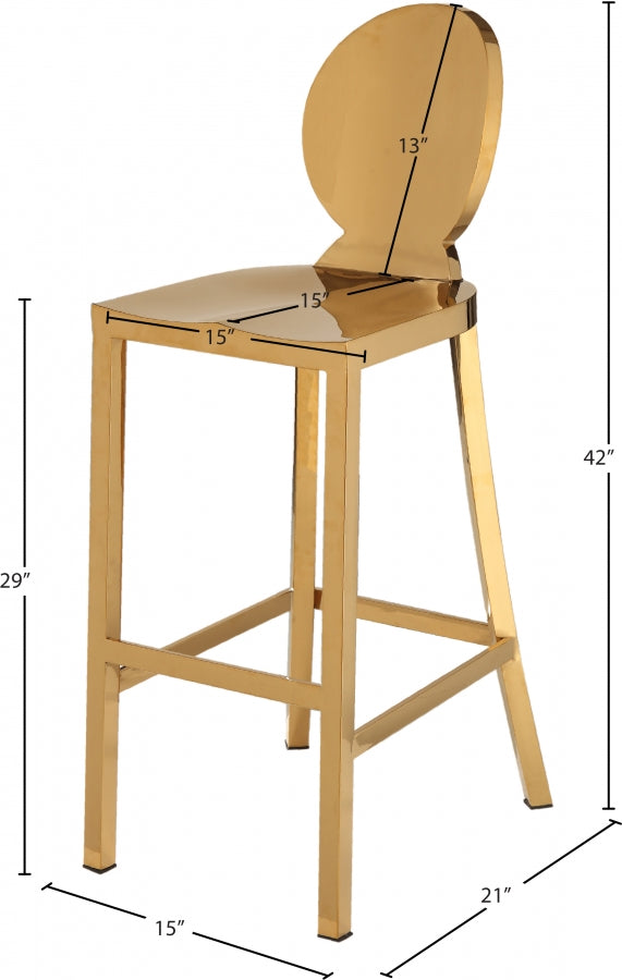 Maddox Gold Gold Stainless Steel Bar Stool from Meridian - Luna Furniture