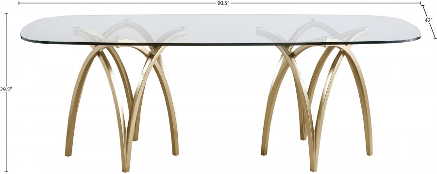 Madelyn Gold Dining Table from Meridian - Luna Furniture