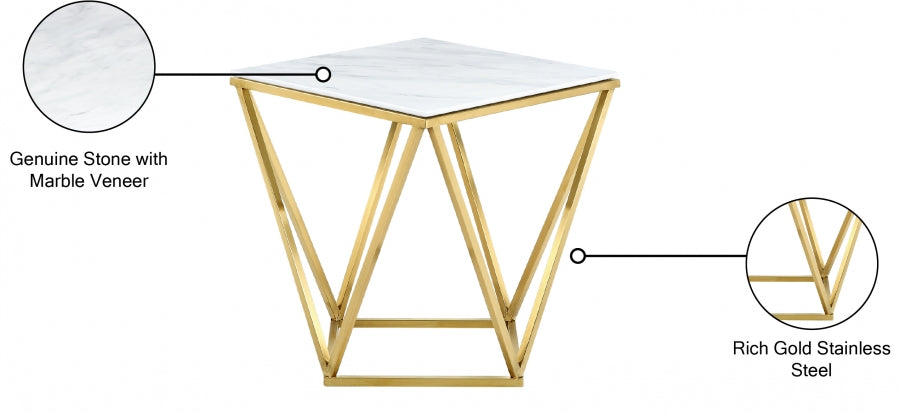 Mason Gold Gold End Table from Meridian - Luna Furniture