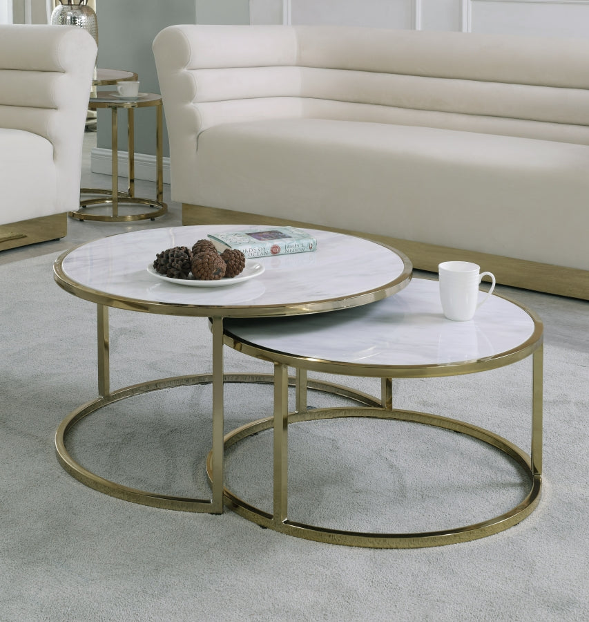 Massimo Gold Coffee Table from Meridian - Luna Furniture