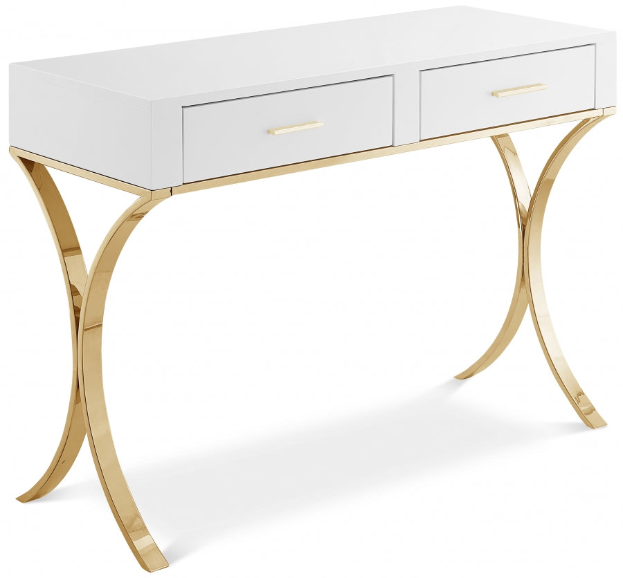 Monroe Gold Vanity | Desk | Console Table from Meridian - Luna Furniture