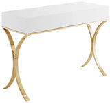 Monroe Gold Vanity | Desk | Console Table from Meridian - Luna Furniture