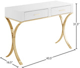 Monroe Gold Vanity | Desk | Console Table from Meridian - Luna Furniture